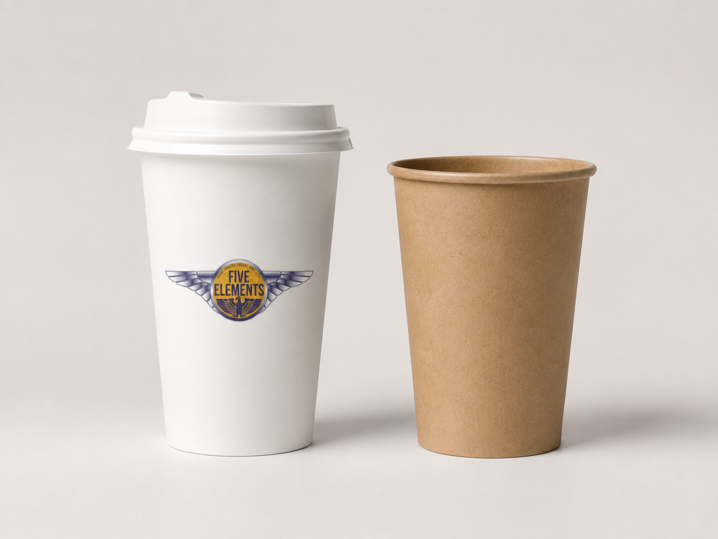 Five Elements branded paper cups range