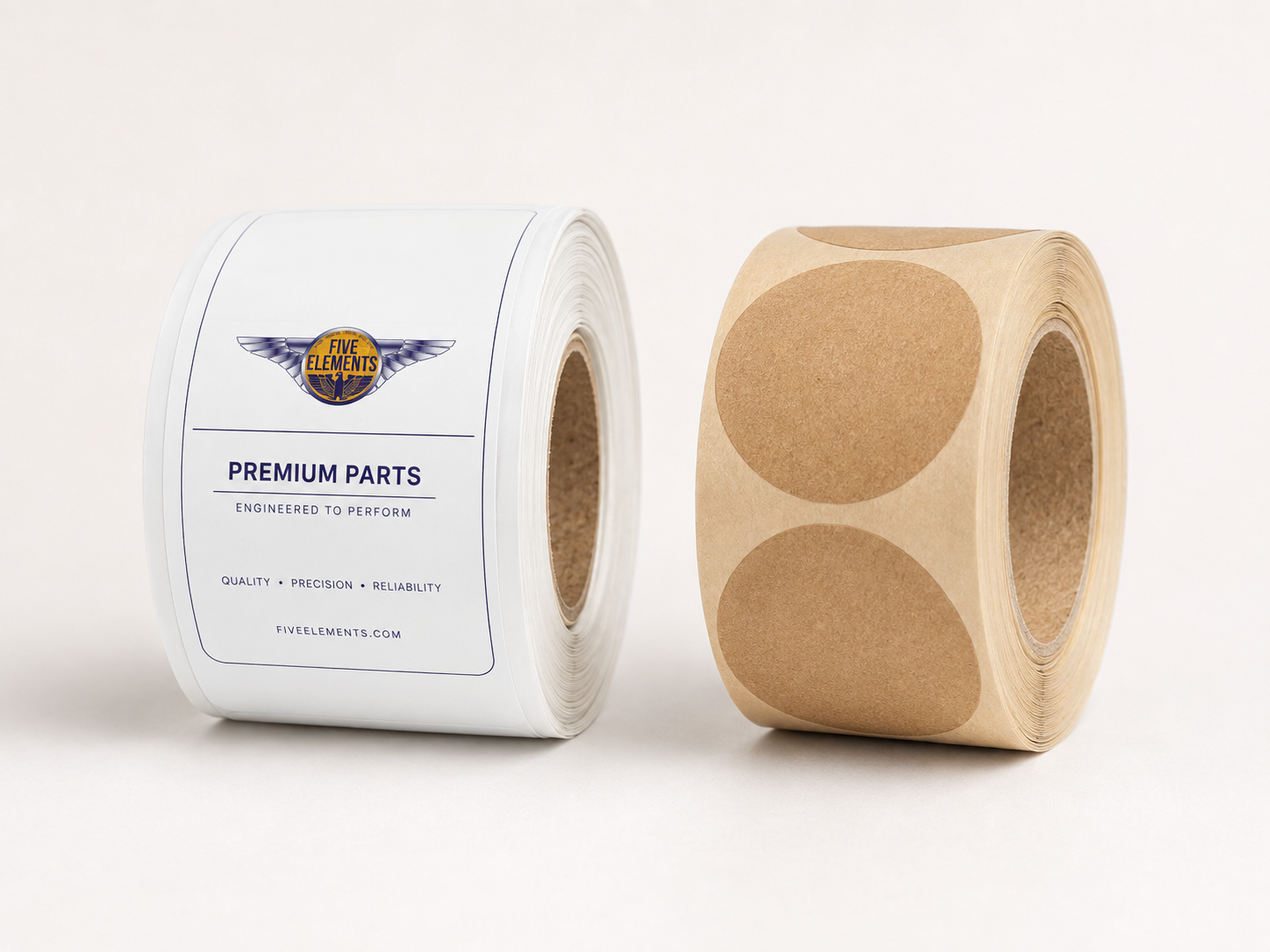 Five Elements branded stickers and labels range