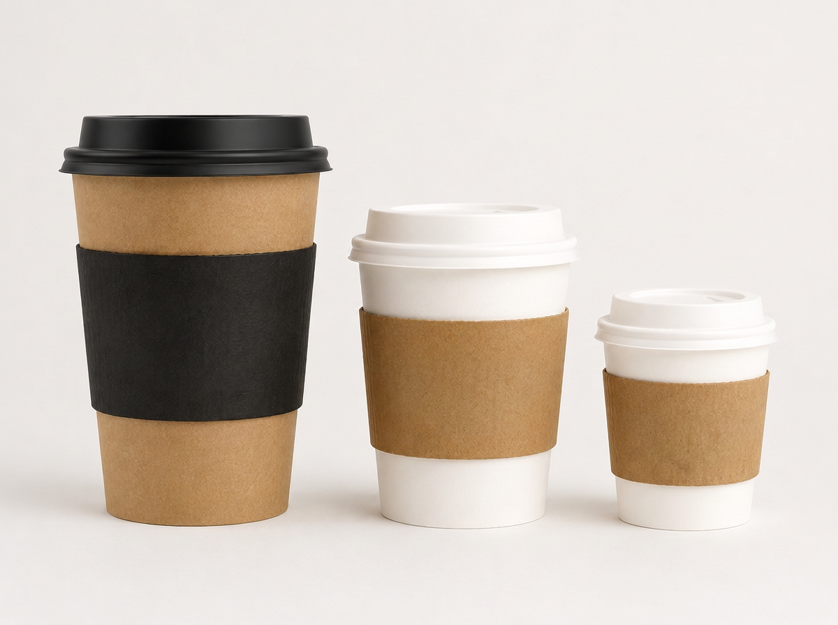Sleeved kraft coffee cups